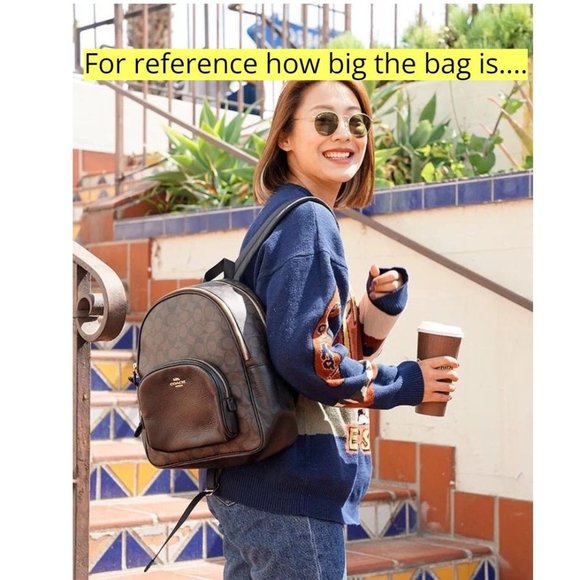 NWT Coach Court Kelp Multi Colorblock Medium Pebbled Leather Backpack Book Bag - Picture 6 of 6